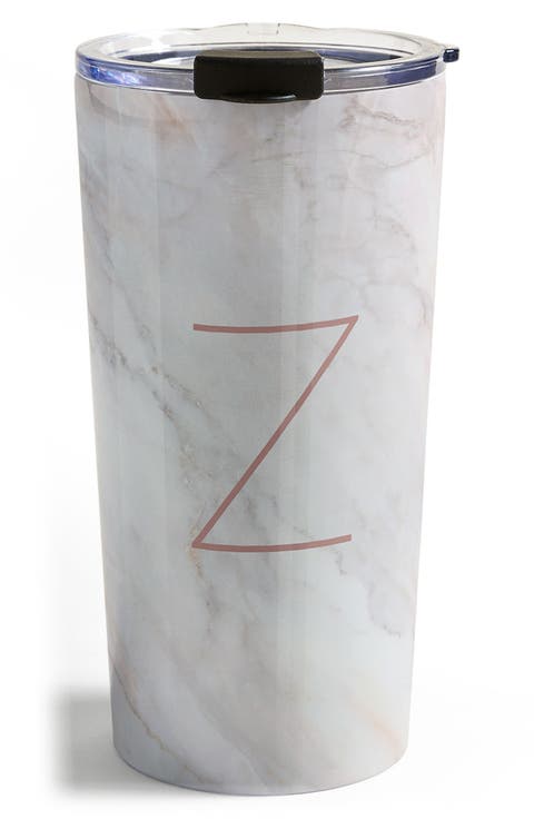 Marbled Monogram Travel Mug