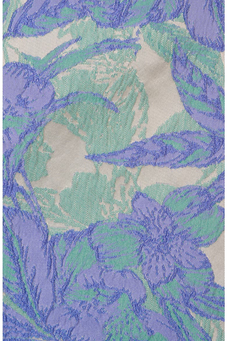 Floral Jacquard Sleeveless Dress, Alternate, color, BLUE/ GREEN MULTI