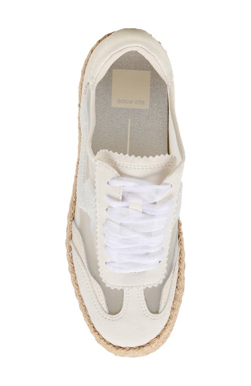 Dolce Vita Notice Beaded Mesh Sneaker In White Mesh