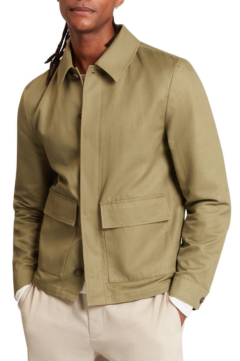 Trennt Cotton & Linen Shirt Jacket, Main, color, OLIVE