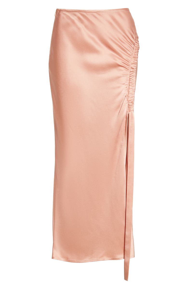 LAPOINTE Double Face Satin Skirt, Alternate, color, Dune