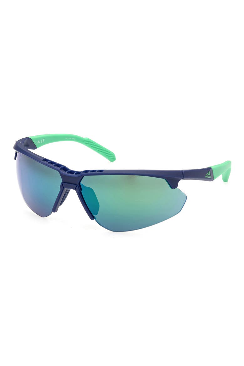 79mm Geometric Sunglasses, Alternate, color, MIRROR VIOLET / CLEAR LENSES