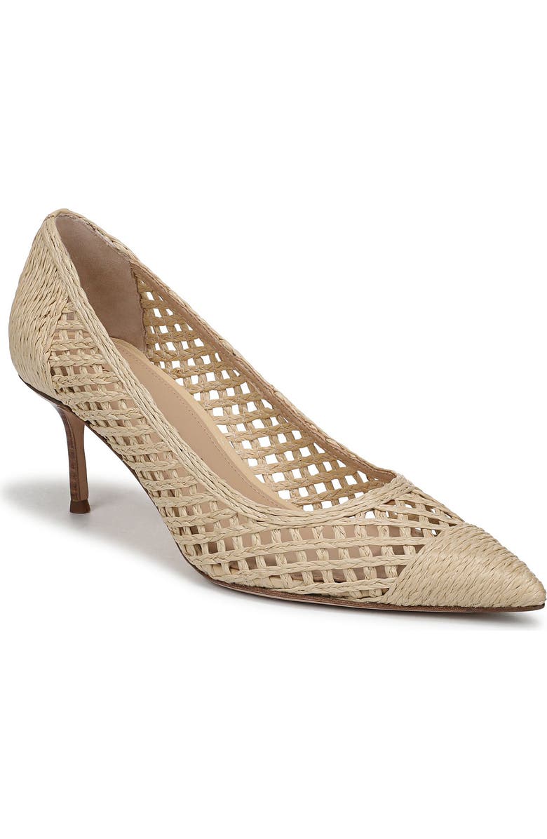 Veronica Beard Rita Raffia Pointed Toe Pump, Main, color, Natural