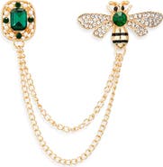 CLIFTON WILSON Men's Embellished Bee & Jewel Chained Lapel Pin