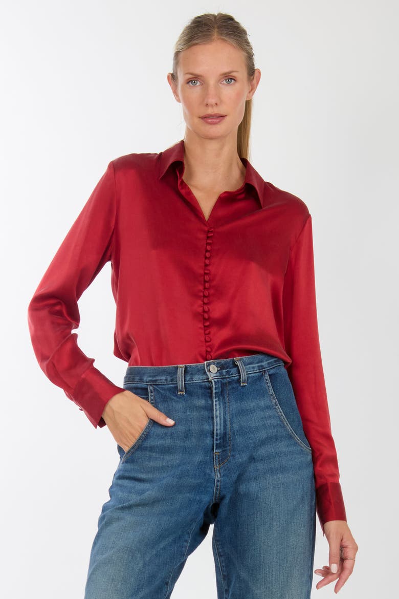 Joanne Blouse, Alternate, color, Orange Red