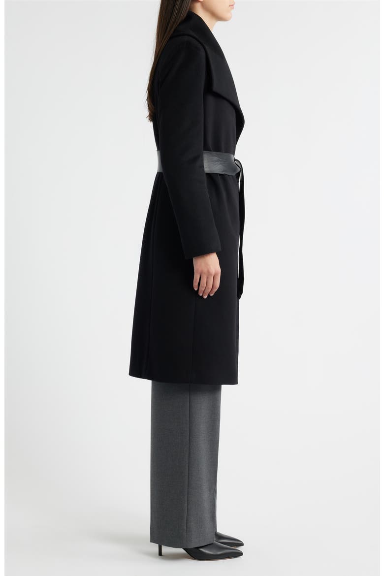 Inez Loro Piana Wool & Cashmere Coat, Alternate, color, BLACK