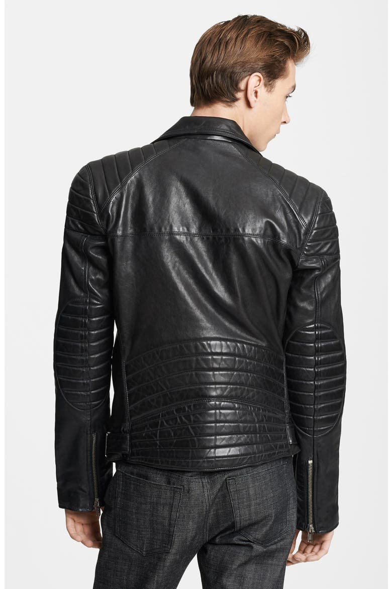 'Leather Jacket 31' Leather Moto Jacket, Alternate, color, BLACK