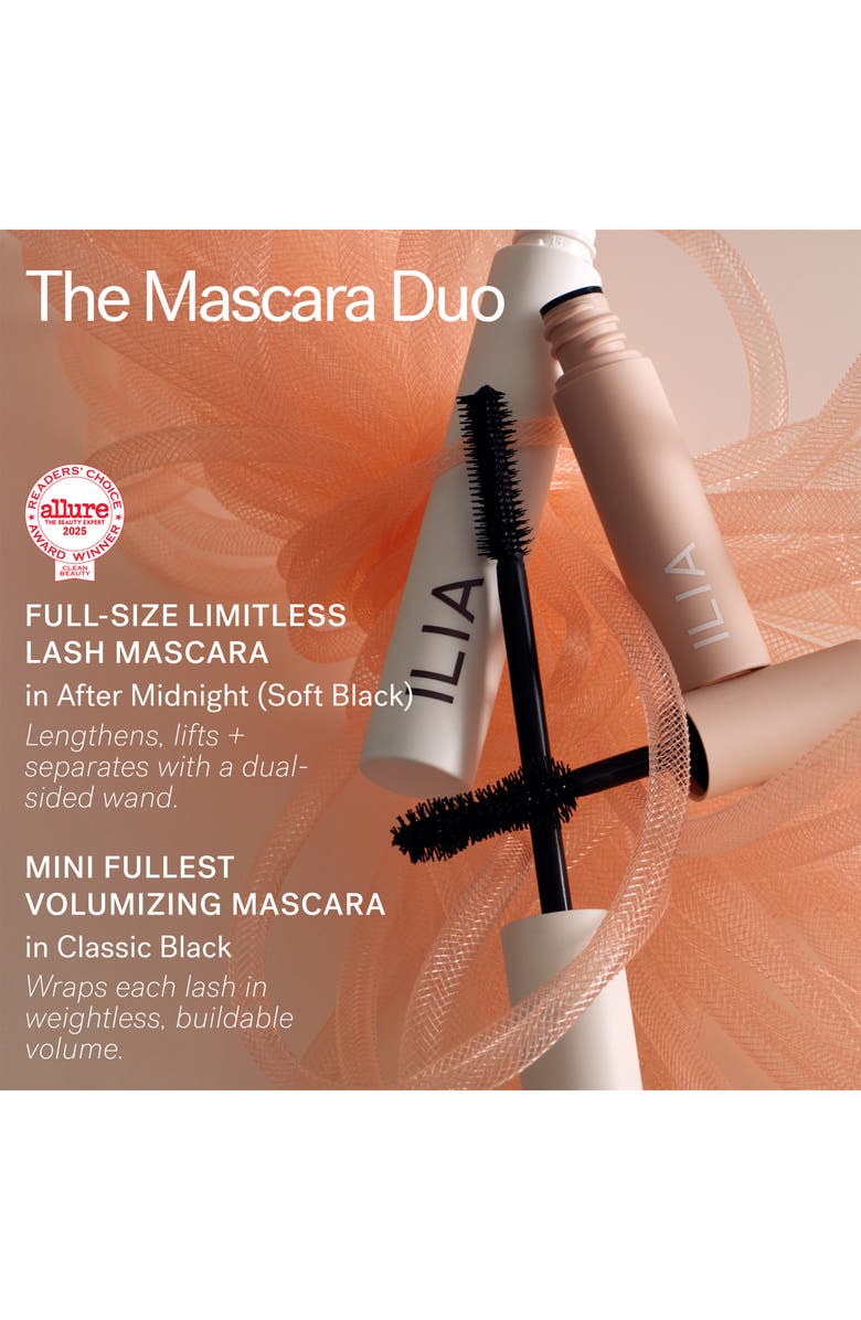 ILIA The Mascara Duo Set $45 Value, Alternate, color, After Midnight Classic Black