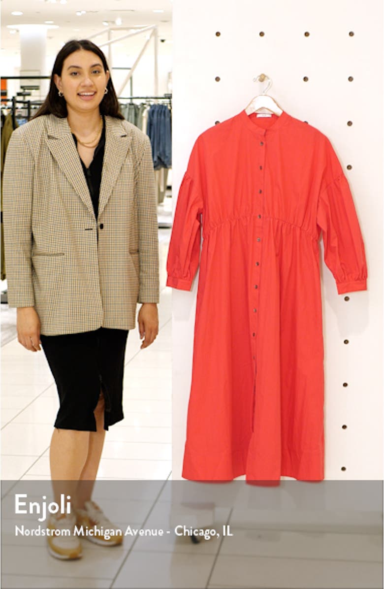 Gathered Poplin Midi Dress, sales video thumbnail