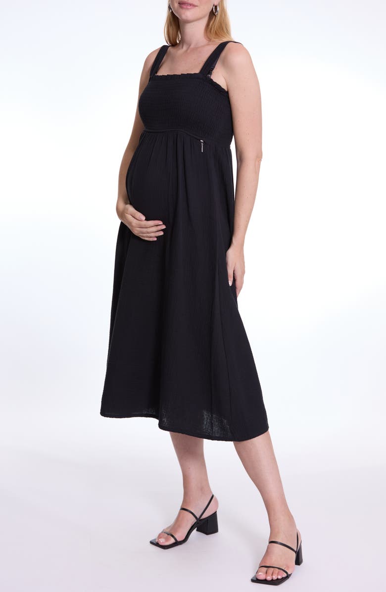 Cache Coeur Lola maternity and nursing dress, Main, color, Black