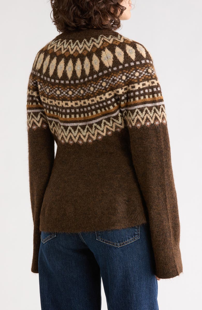 BLANKNYC Fair Isle Peplum Cardigan, Alternate, color, Golden Ticket