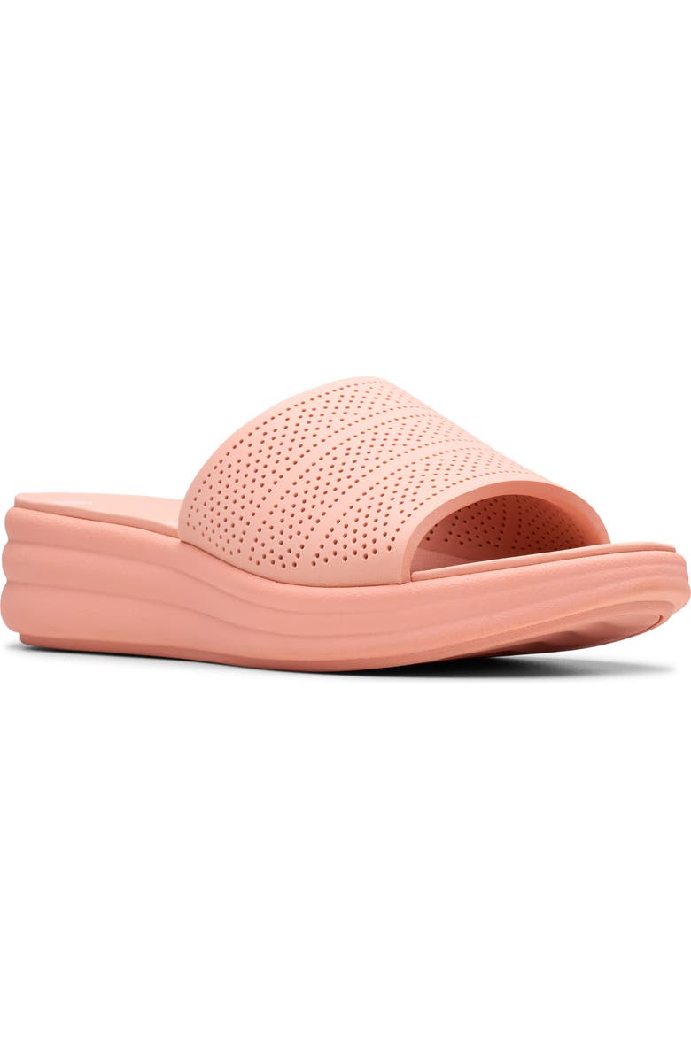 Clarks<sup>®</sup> Drift Twist Wedge Slide Sandal, Main, color, Peach