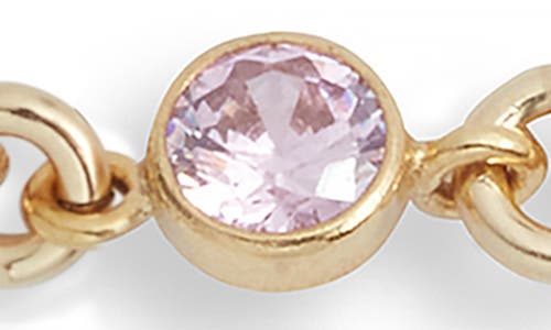 Set & Stones Cubic Zirconia Birthstone Pendant Bracelet In Gold