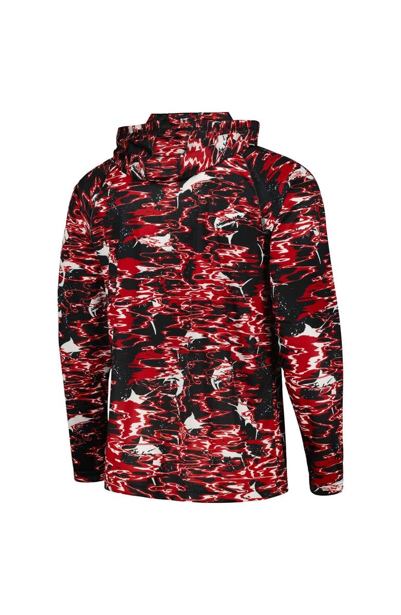 Columbia Men's Columbia Black South Carolina Gamecocks PFG Terminal Tackle Omni-Shade Rippled Long Sleeve Hooded T-Shirt, Alternate, color, 