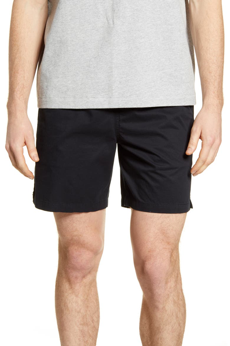Elastic Waist Shorts, Main, color, BLACK ROCK