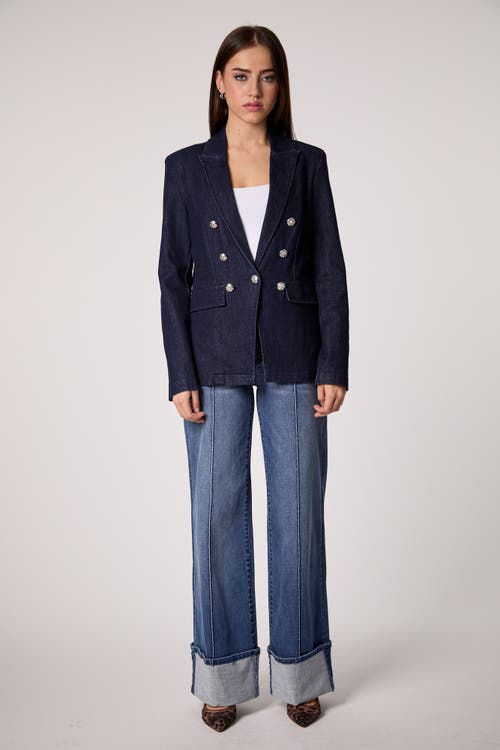 Blue Revival Helen Blazer With Removable Grey Hoodie Insert In Blue