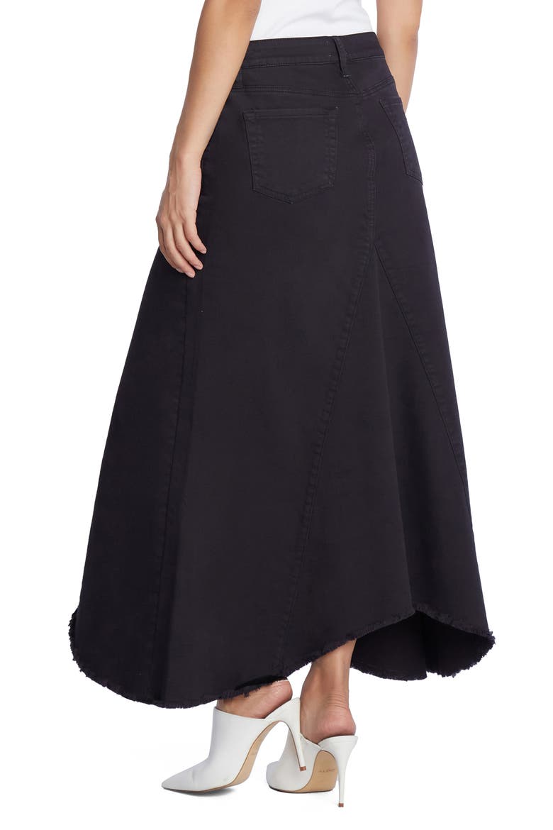 Selma Pieced Asymmetric Denim Maxi Skirt, Alternate, color, TRUE BLACK