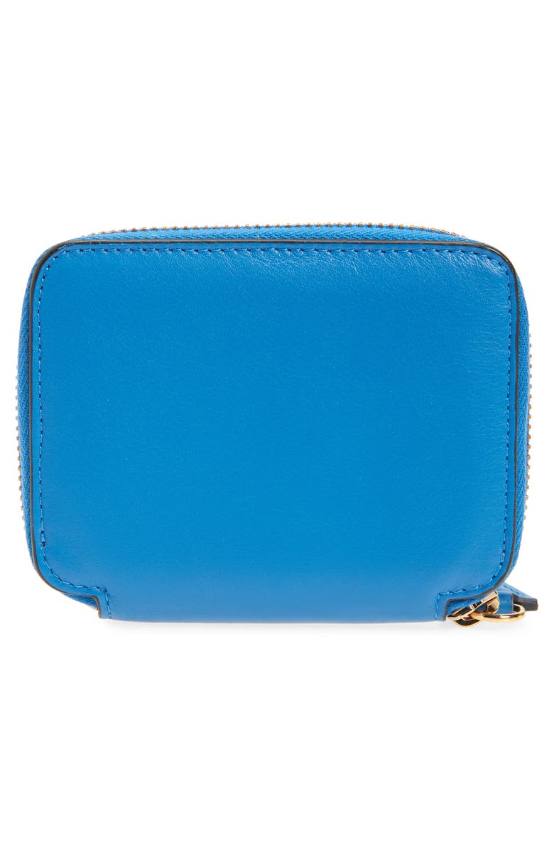 Versace La Medusa Zip Around Leather Card Wallet, Alternate, color,