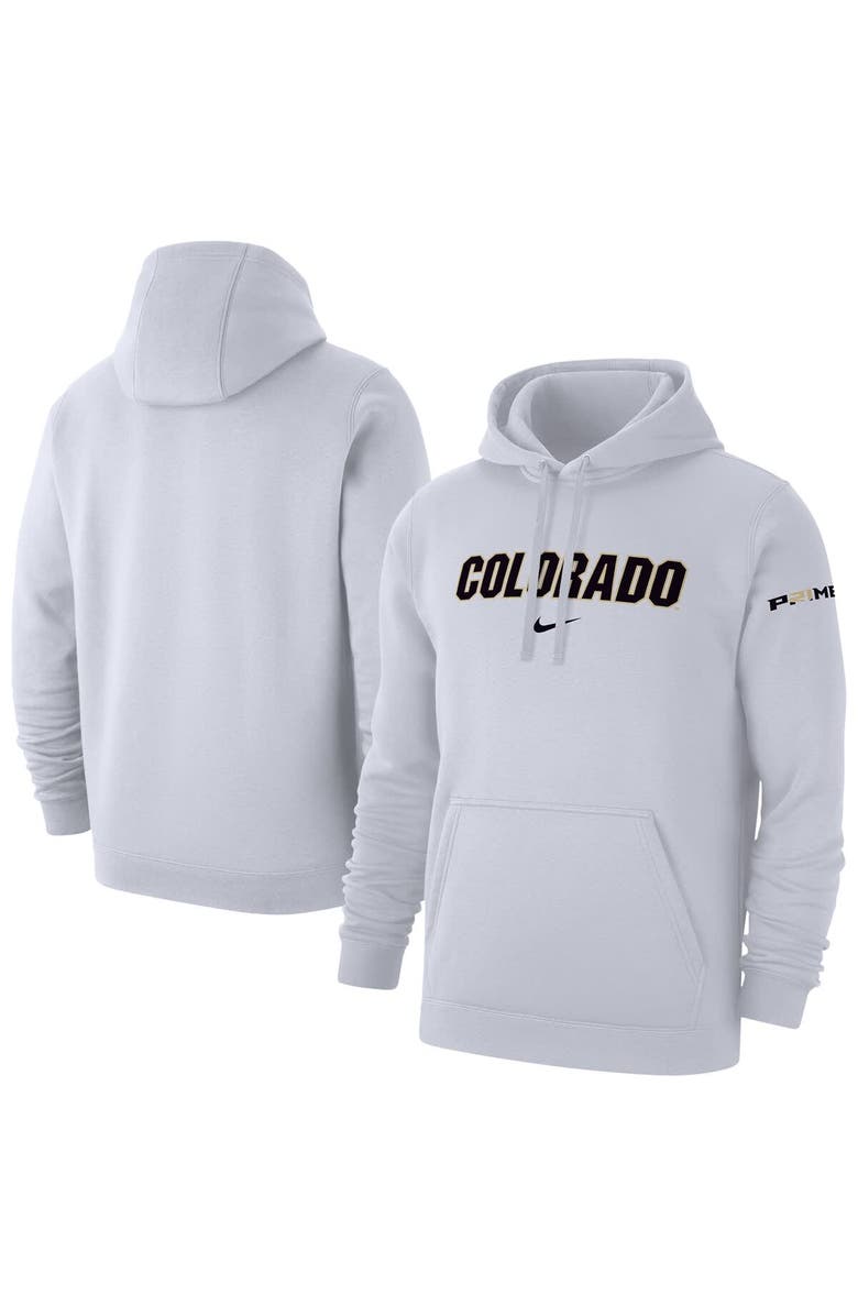 Nike Men's Nike White Colorado Buffaloes Coach Prime Club Fleece Hoodie, Main, color, White