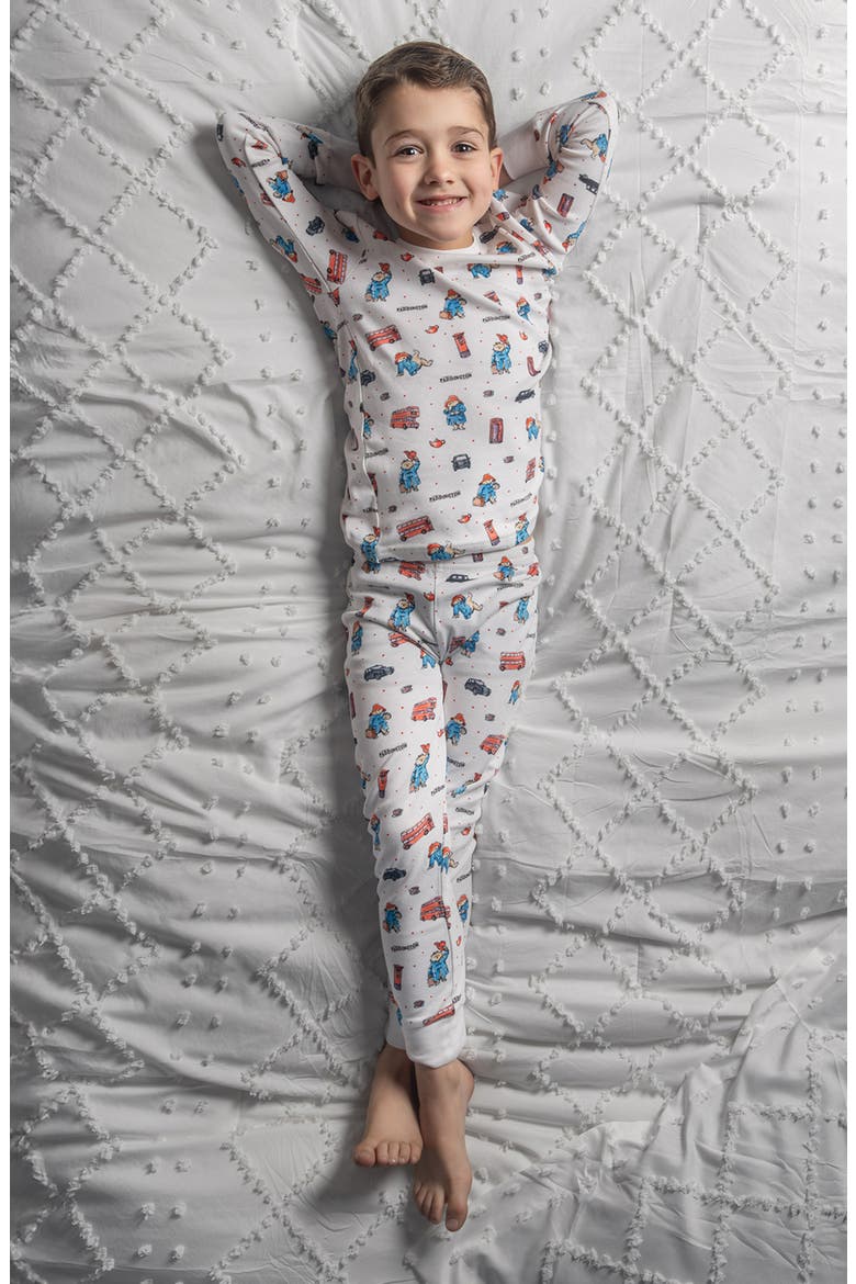 x Paddington Bear™ Fitted Organic Cotton Two-Piece Pajamas, Alternate, color, LONDON PADDINGTON