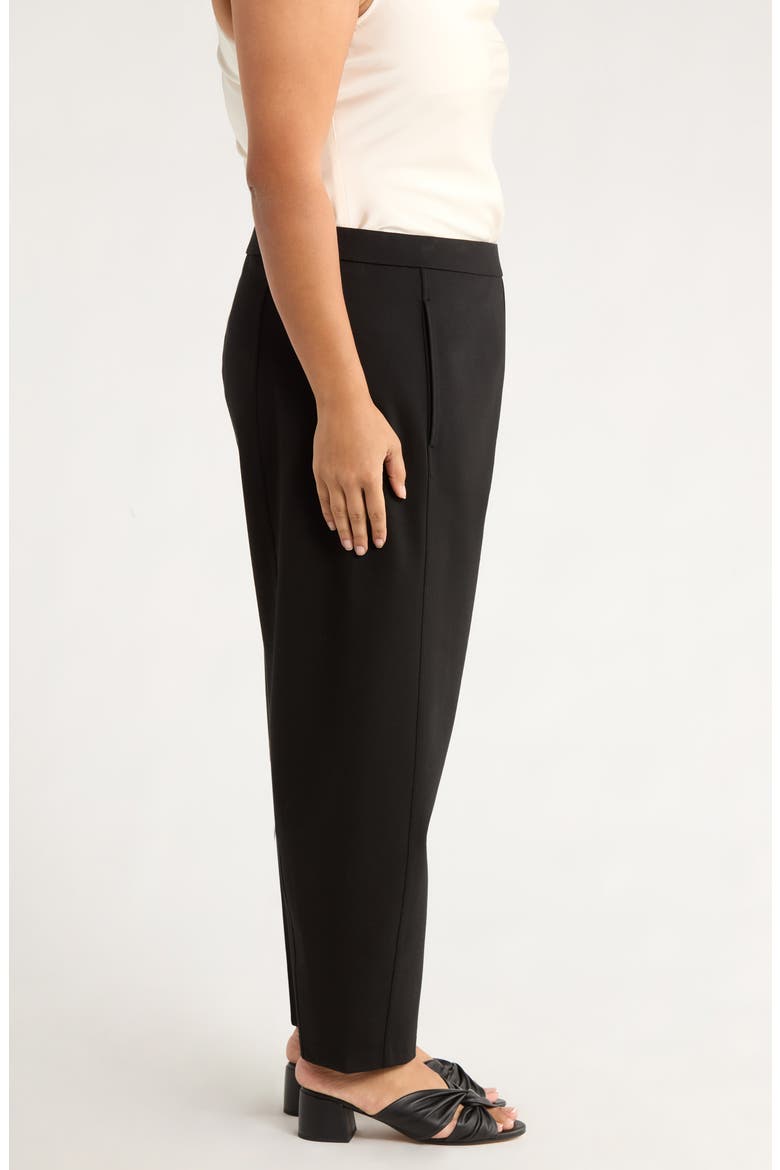 Lantern Double Knit Ankle Pants, Alternate, color, BLACK