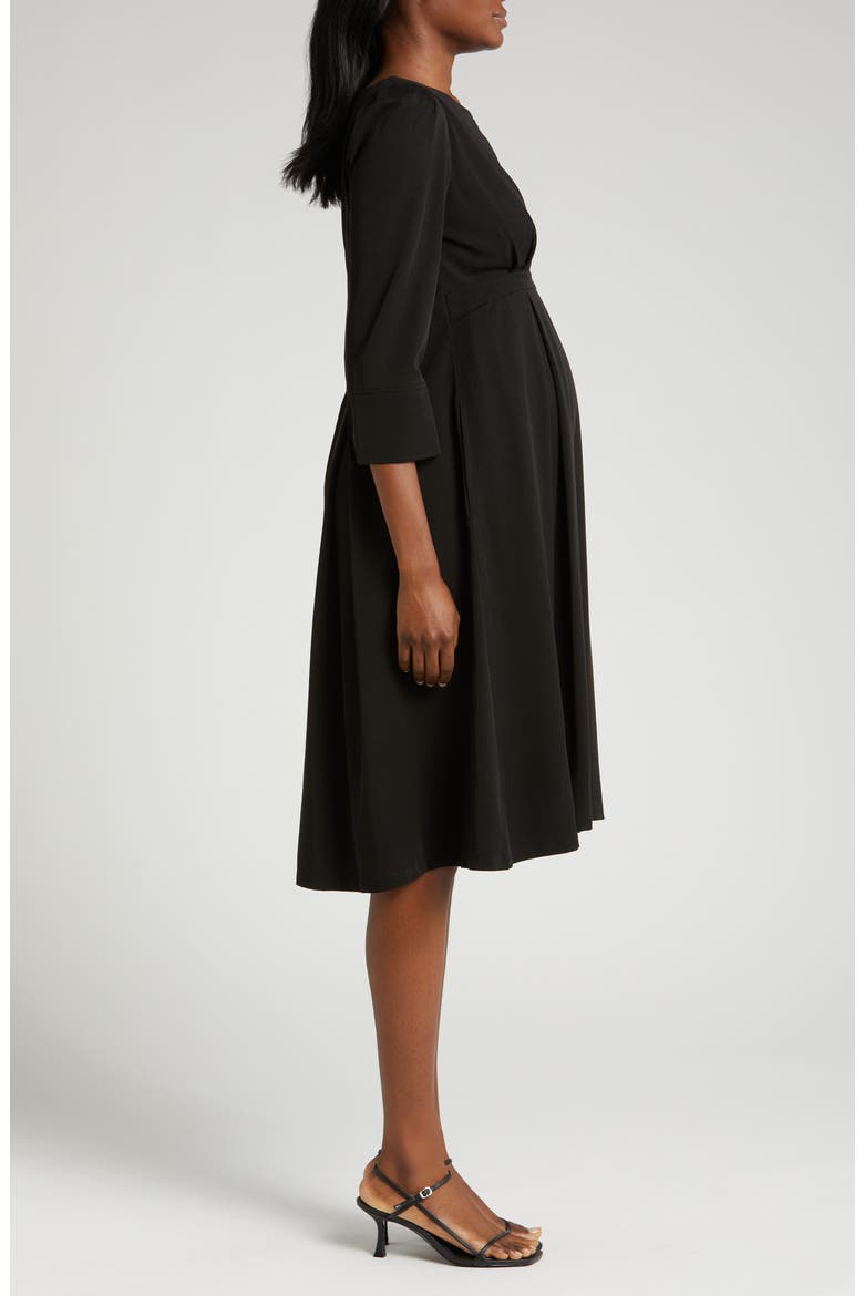 Sarah Empire Waist Maternity/Nursing Dress, Alternate, color, BLACK