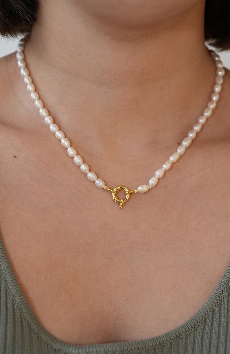 Argento Vivo Sterling Silver Freshwater Pearl Necklace, Alternate, color,