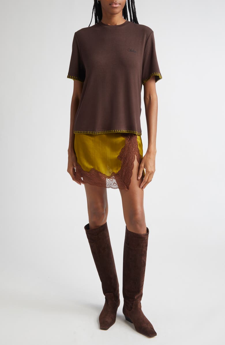 Siedrés Demures Logo Embroidered Blanket Stitch Top, Alternate, color,