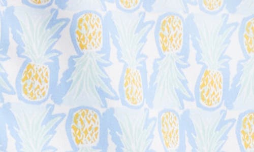 Johnston & Murphy Pineapple Print Short Sleeve Cotton Button-down Shirt