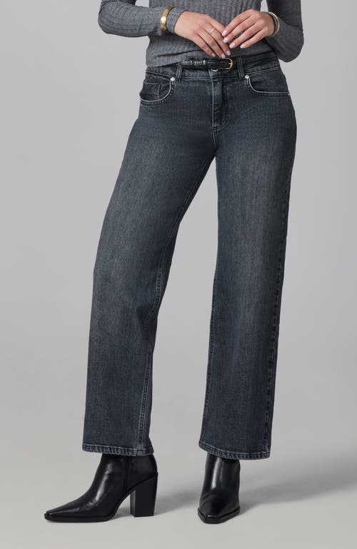 Lola Denim Miro Mid Rise Relaxed Straight Jeans In Gray