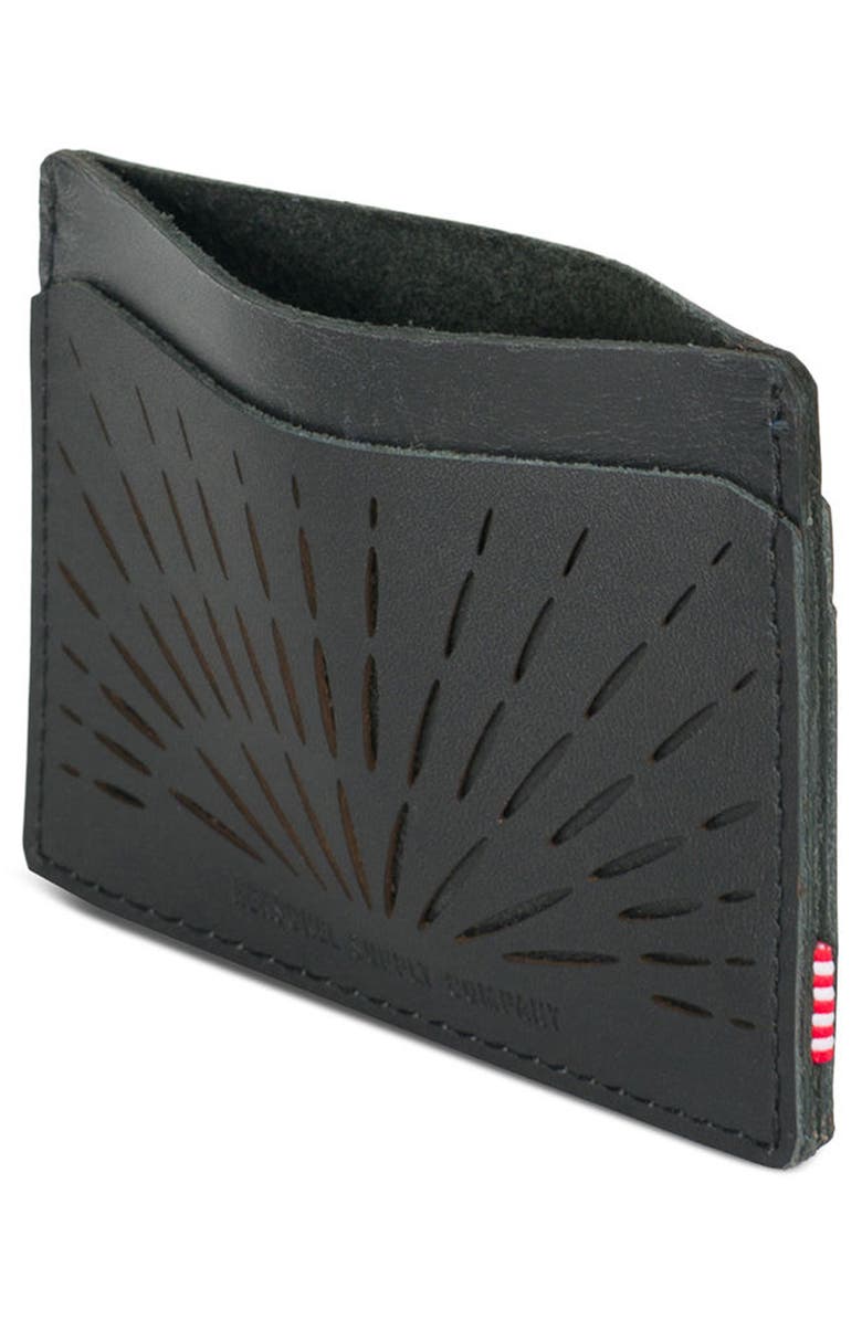 Herschel Supply Co. Charlie Perforated Leather Card Case, Alternate, color,