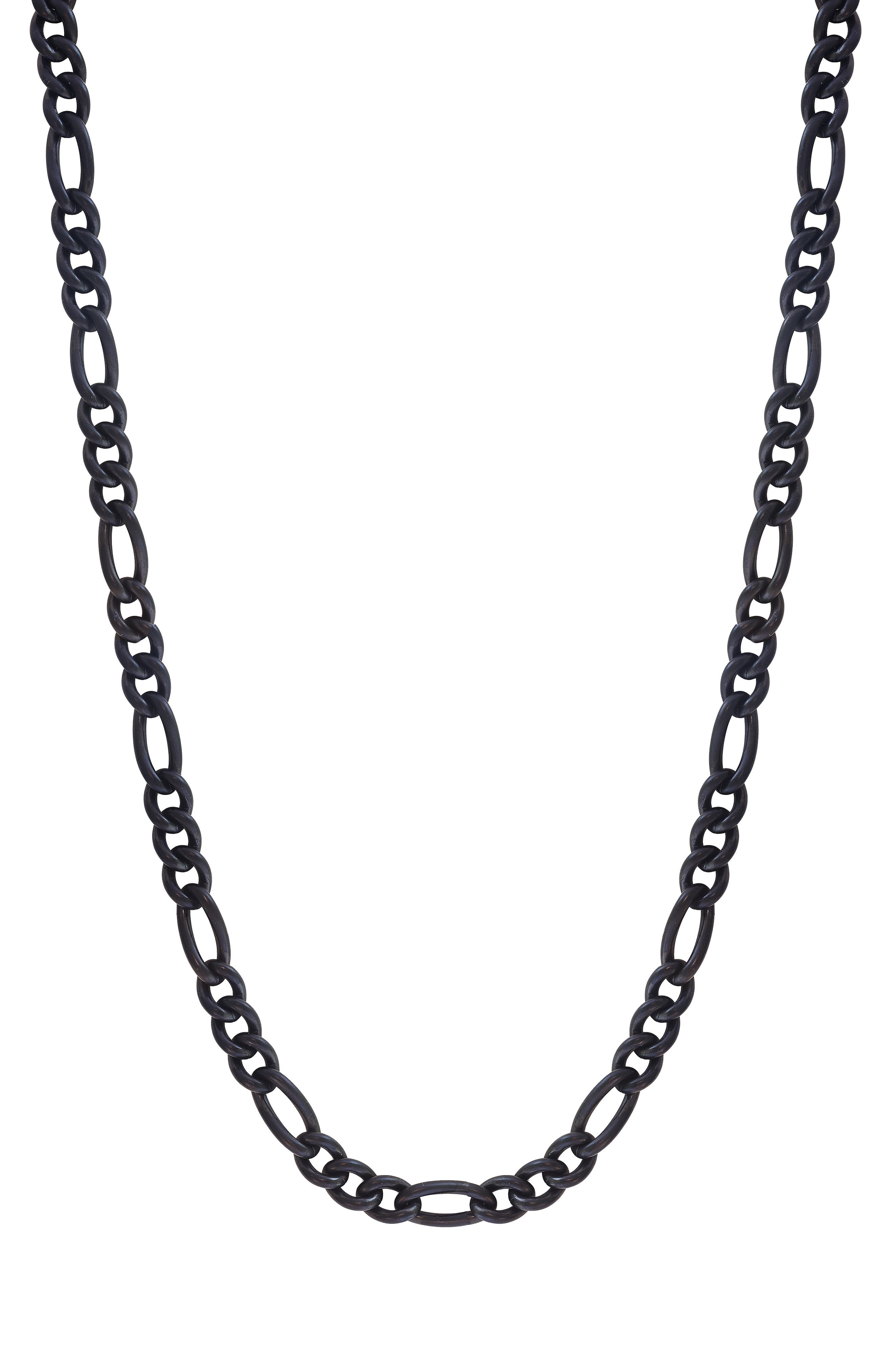 EFFY Men's Black Titanium Figaro Chain Necklace