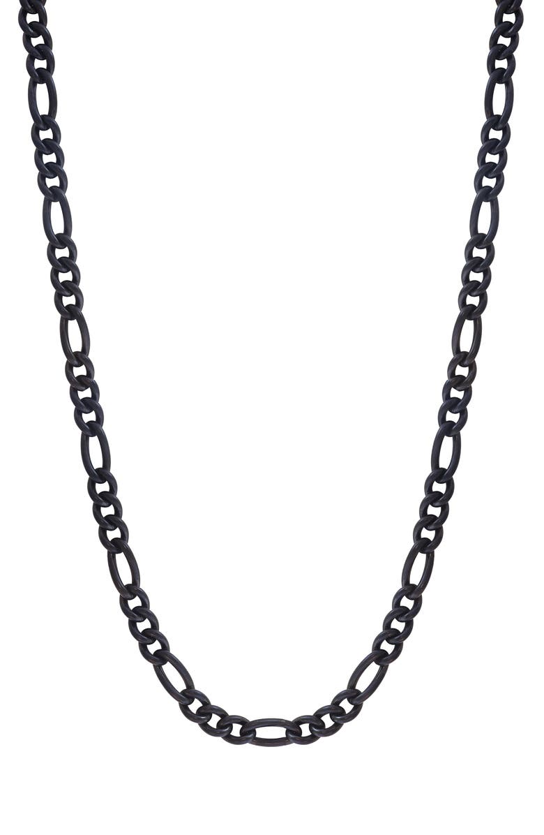 EFFY Men's Black Titanium Figaro Chain Necklace, Main, color, Black