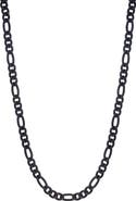 EFFY Men's Black Titanium Figaro Chain Necklace