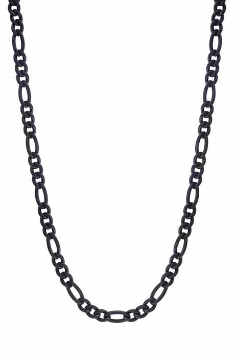 EFFY Men's Black Titanium Figaro Chain Necklace