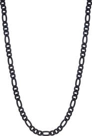 EFFY Men's Black Titanium Figaro Chain Necklace