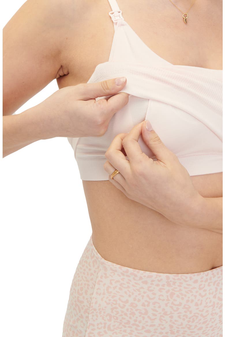 The Essential Maternity Wireless Pumping and Nursing Bra, Alternate, color, PETAL