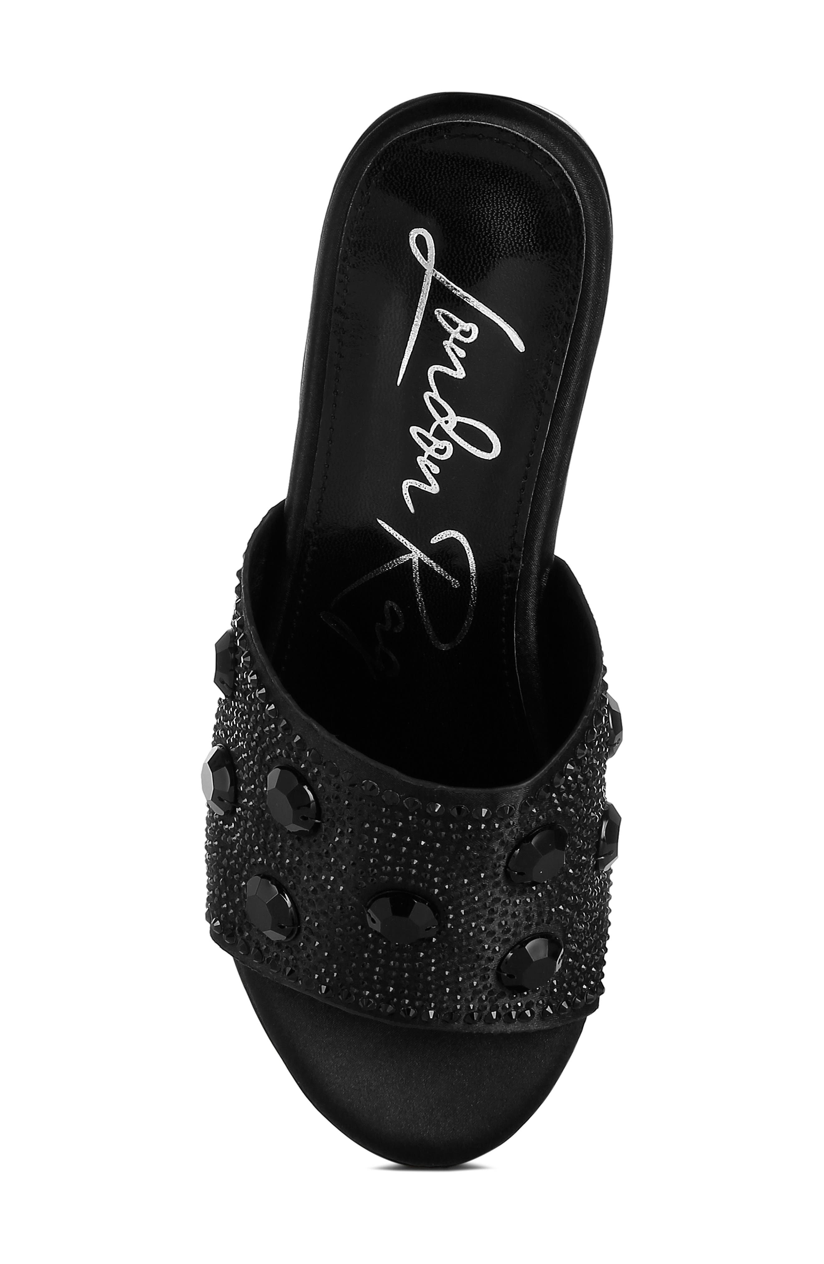 LONDON RAG Meta Charts Wedge Sandal, Alternate, color, Black