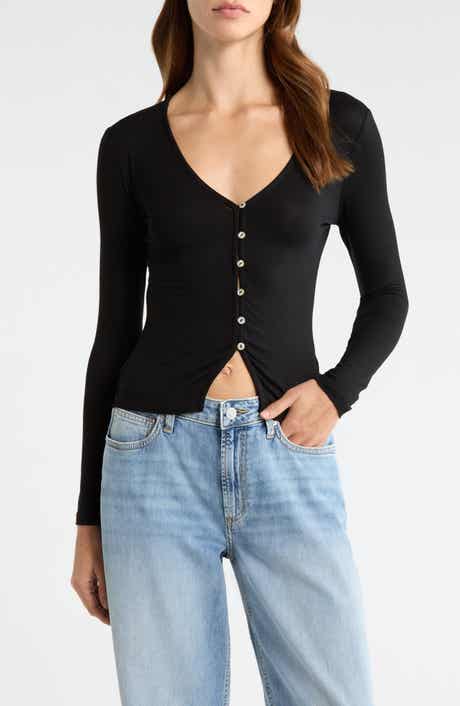 Shelby Button-Up Knit Top