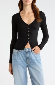 PacSun Shelby Button-Up Knit Top