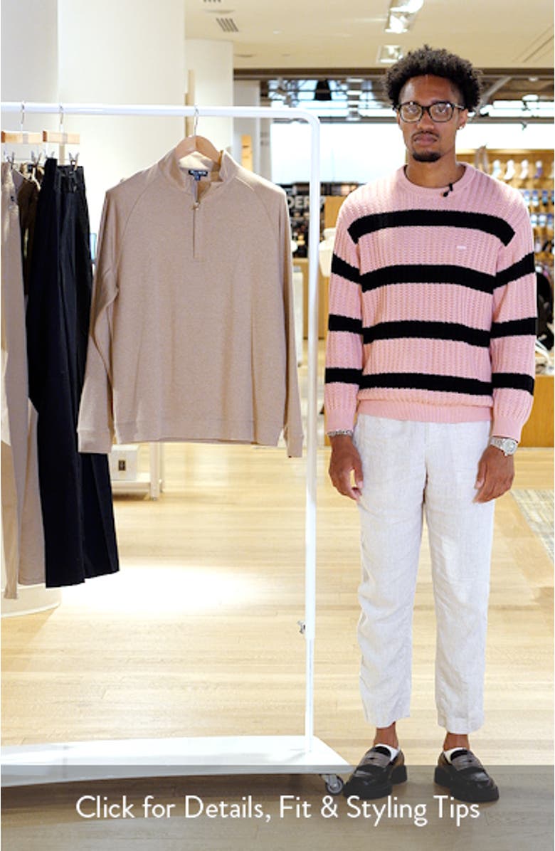 Crown Crafted Grant Bird's Eye Cotton & Cashmere Quarter Zip Pullover, sales video thumbnail