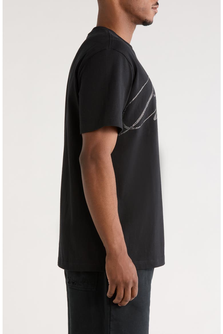Crystal Embellished Logo Graphic T-Shirt, Alternate, color, BLACK