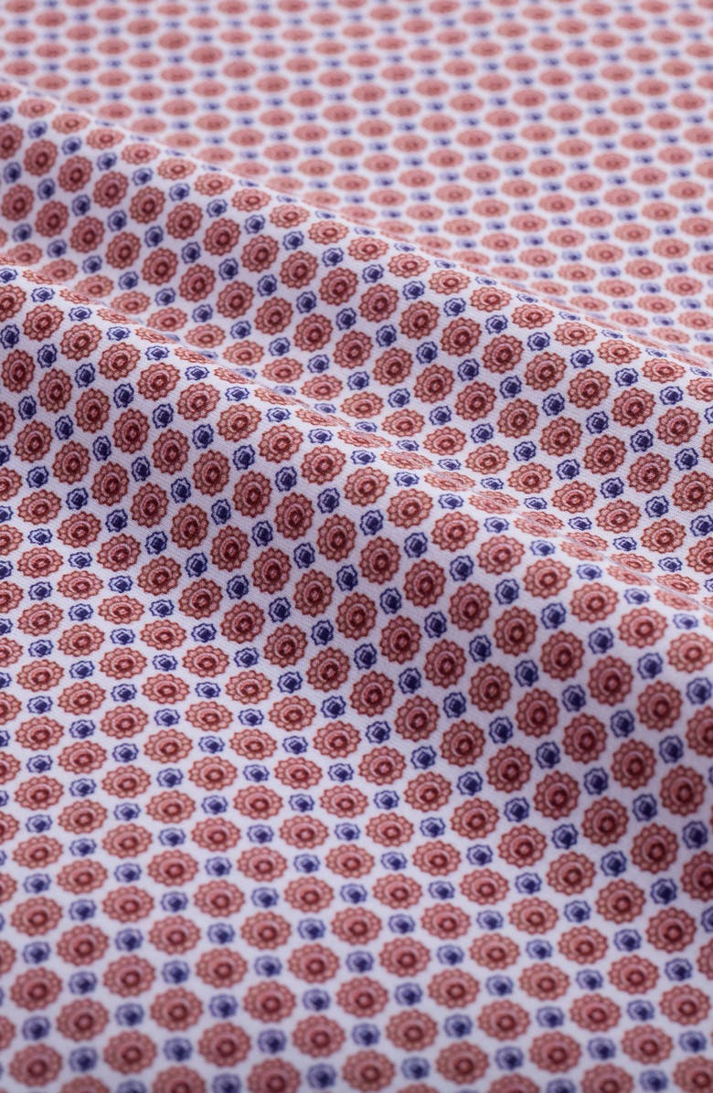 Bugatchi Jules OoohCotton<sup>®</sup> Medallion Print Button-Down Shirt, Alternate, color, Coral