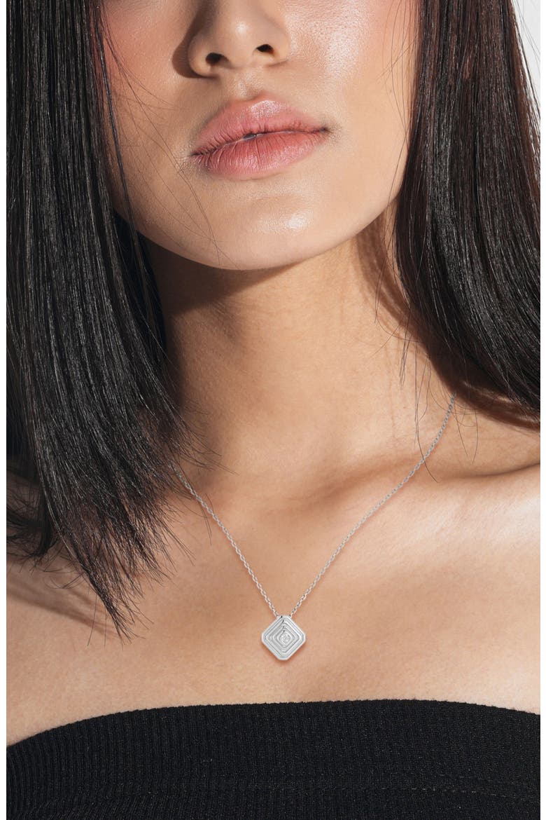 Cubic Zirconia Diamond Pendant Necklace, Alternate, color, SILVER