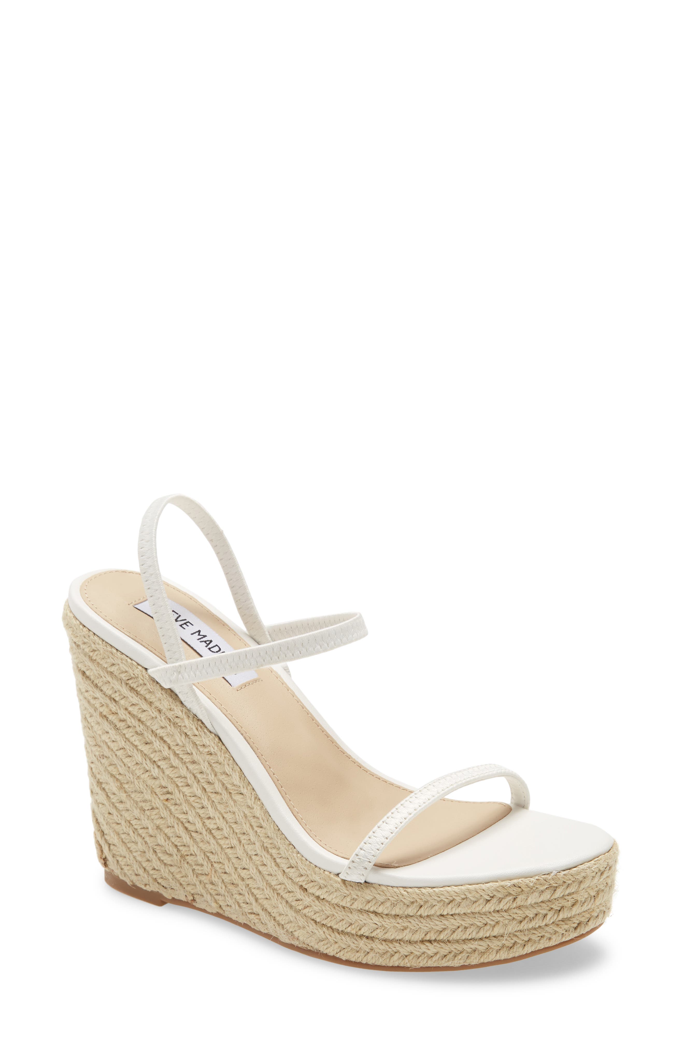 Skylight Wedge Sandal, Main, color, WHITE