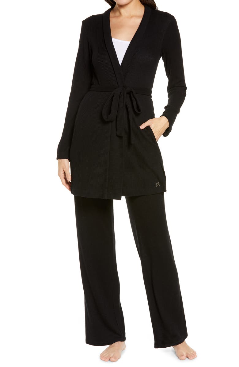 Natori Ulla Brushed Rib Wrap Cardigan, Main, color, 