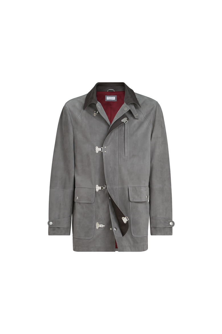 Suede outerwear, Alternate, color, Medium Grey