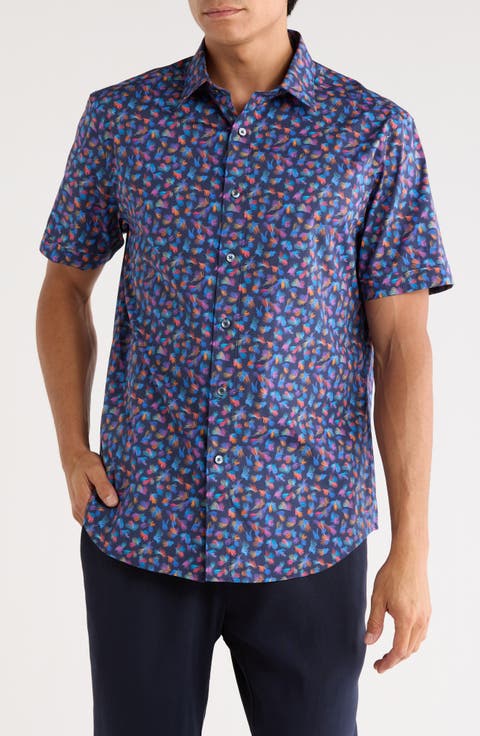 Orson Short Sleeve Stretch Cotton Button-Up Shirt