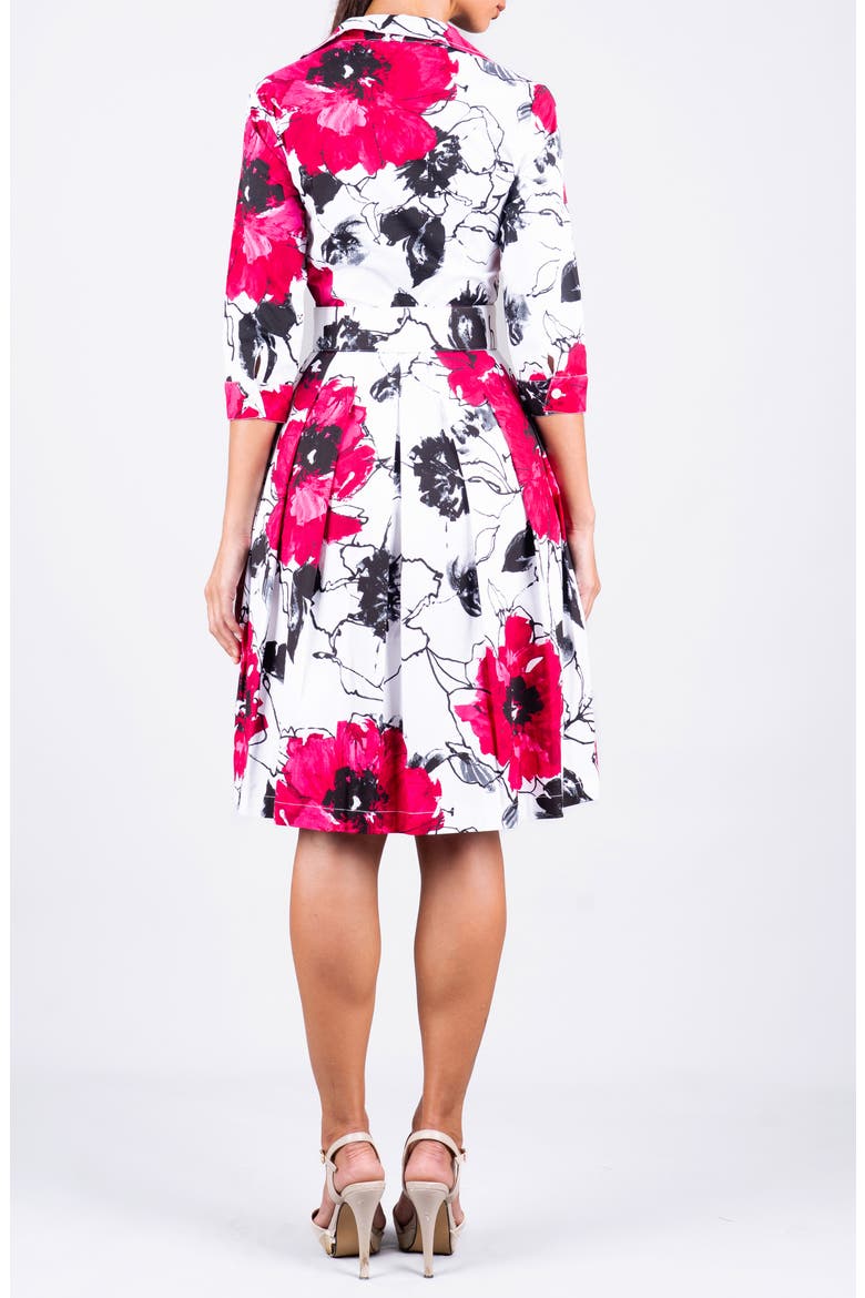 Pleated Stretch Audrey Shirtdress, Alternate, color, Fiori