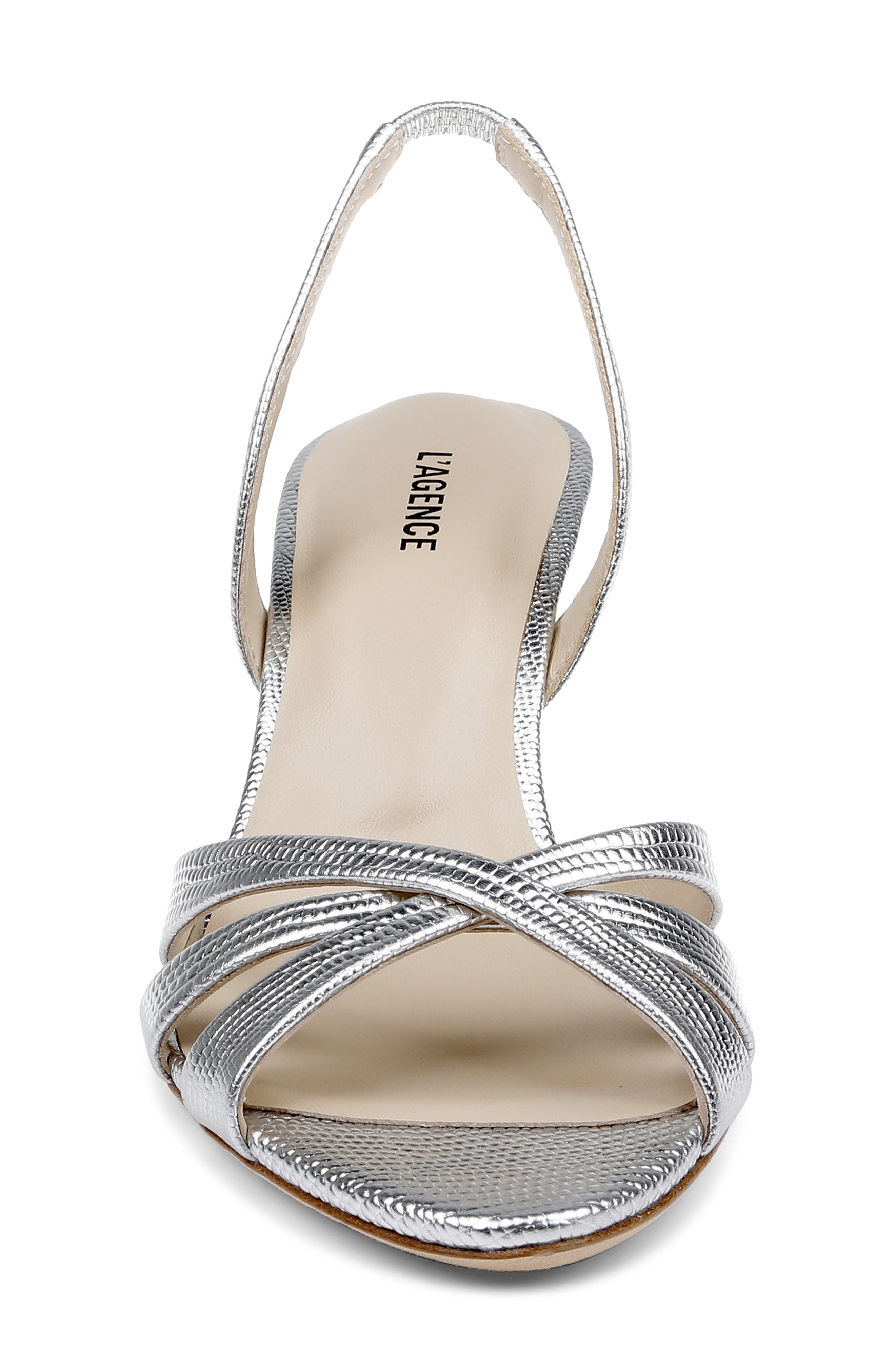 L'AGENCE Colwill Slingback Sandal, Alternate, color, Silver Lizard